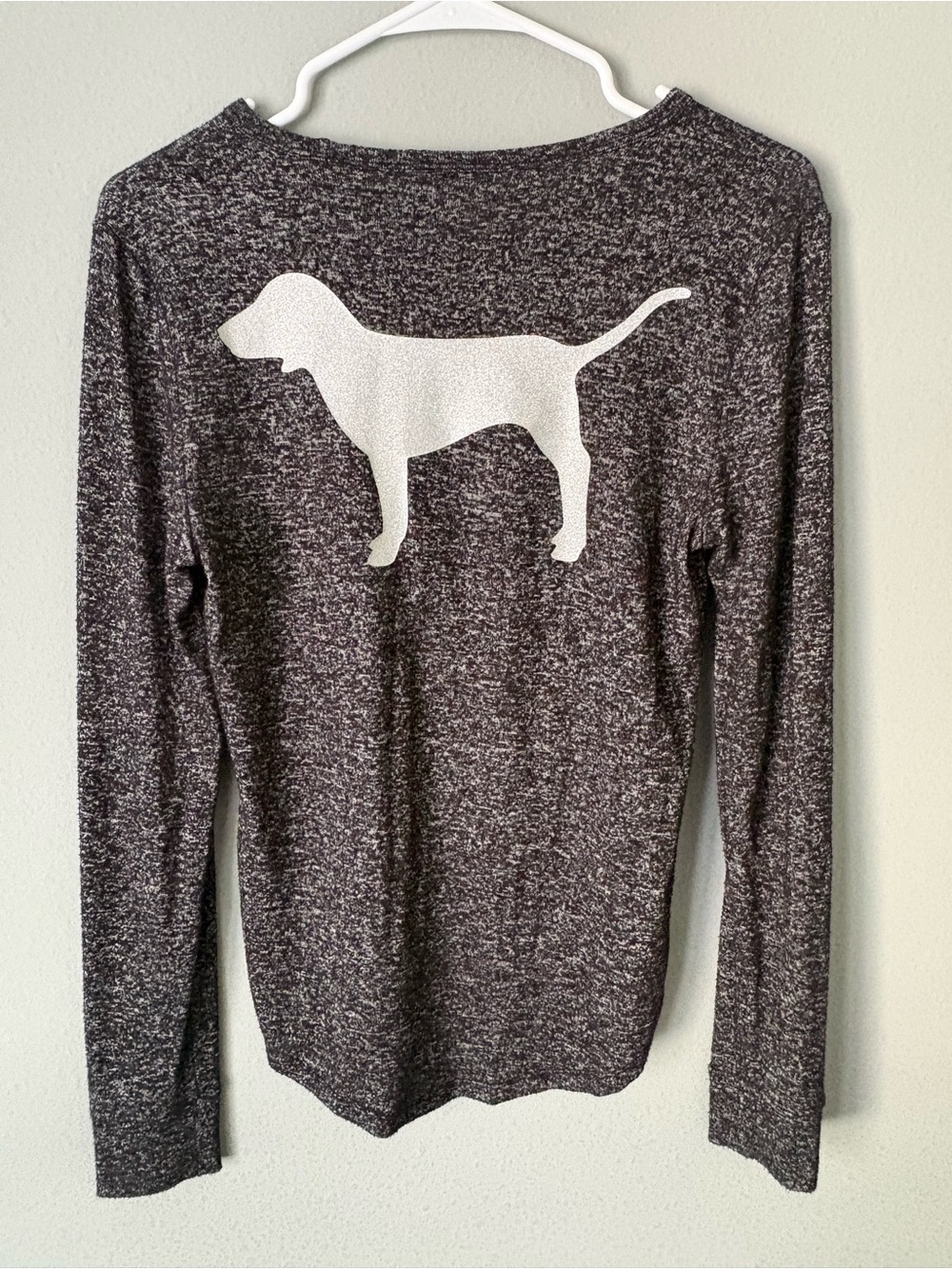 Victoria's Secret PINK Sleepwear Long Sleeve Shirt Size S Grey Heather Knit